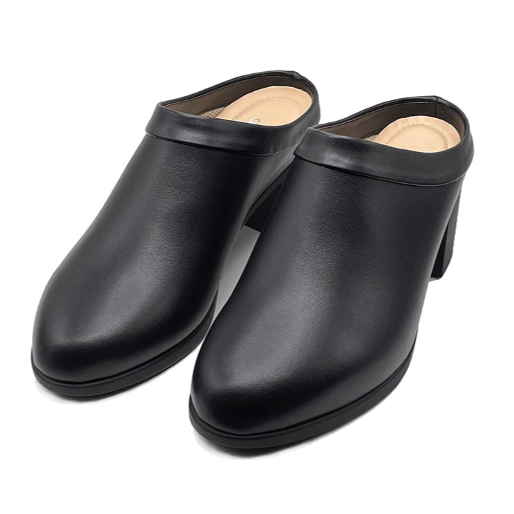 Collared Mule - Black Apple Leather. Comfortable and Chic Women's Shoes 40 1/2